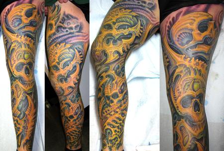 Tattoos - Biomech Leg Sleeve - 114081